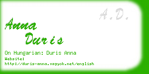 anna duris business card
